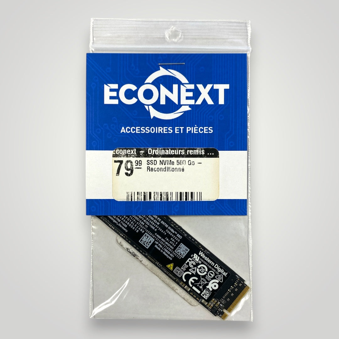 SSD NVMe 500 Go - Reconditionné