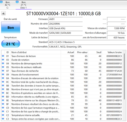 Disque Dur HDD - Seagate SkyHawk - 10 To