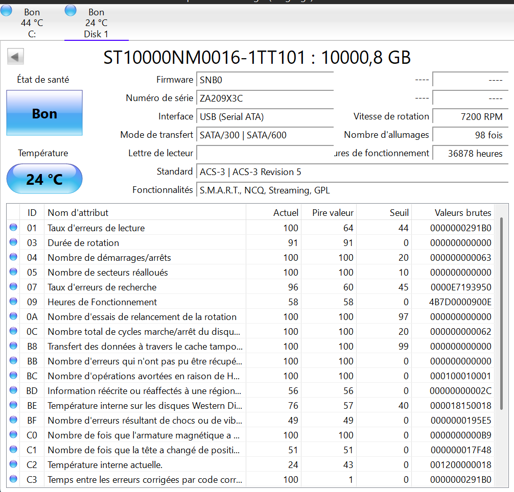 Disque Dur HDD - Seagate Enterprise - 10 To