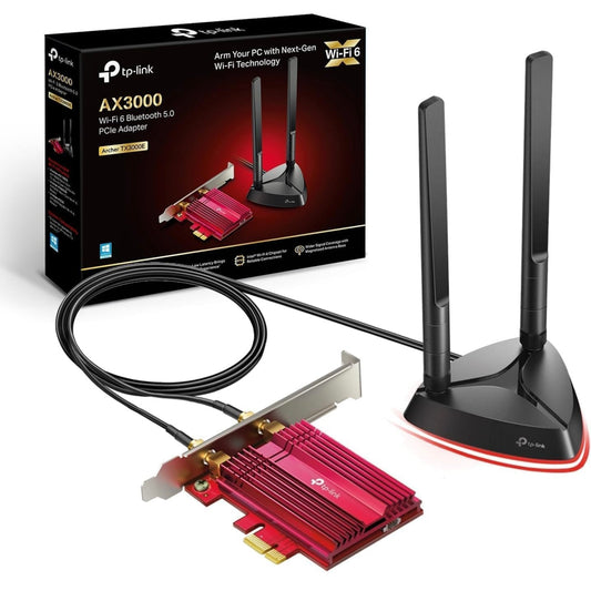 Carte WiFi TP-Link 6 AX3000 PCIe jusqu'à 2400 Mbps, Bluetooth 5.2