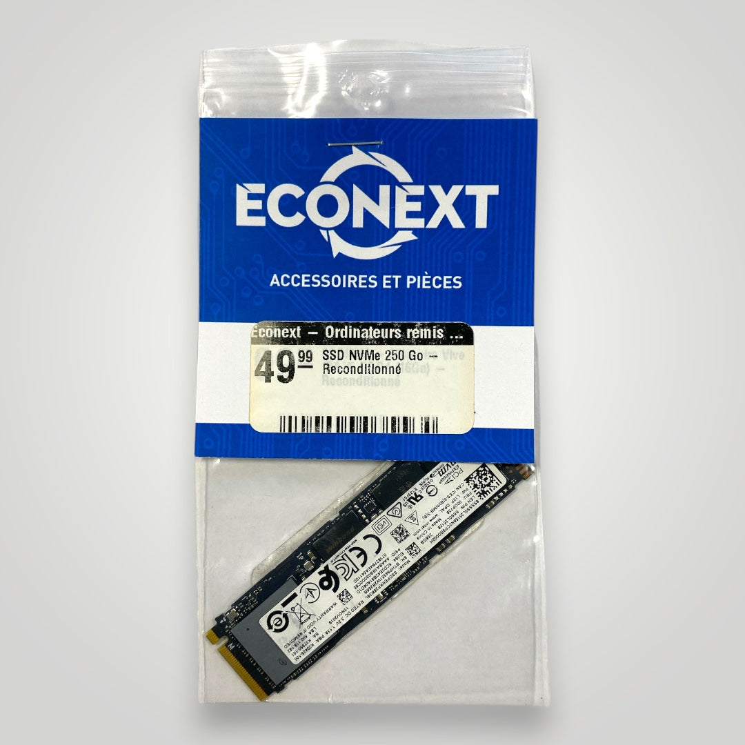 SSD NVMe 250 Go - Reconditionné