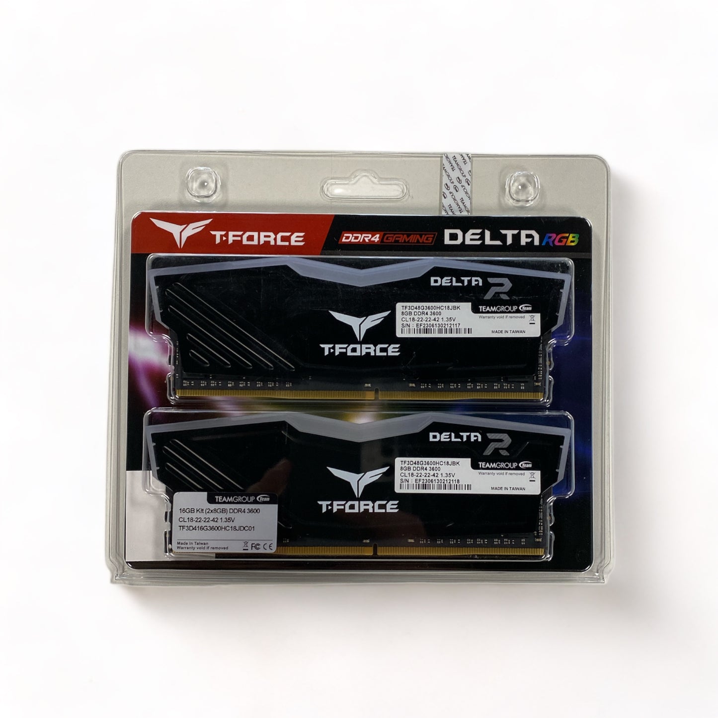 T-FORCE DELTA RGB DDR4 2X8GB 3600 MHZ